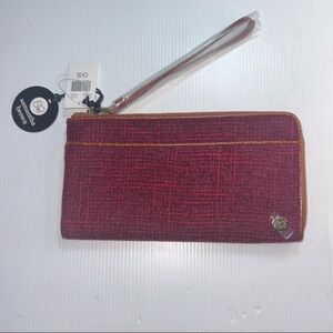 Samantha Brown To-Go RFID Tweed Travel
Wallet/clutch/purse BURGUNDY. NWT